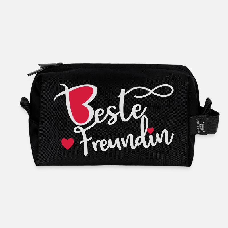 beste Freundin - Recycelte Kulturtasche - Schwarz