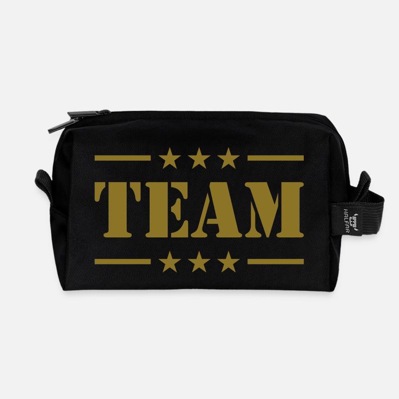 Team - Recycled Toiletry Zip Bag - black
