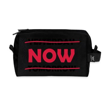 yesterday_now_tomorrow_1 - Recycled Toiletry Zip Bag - black - Front