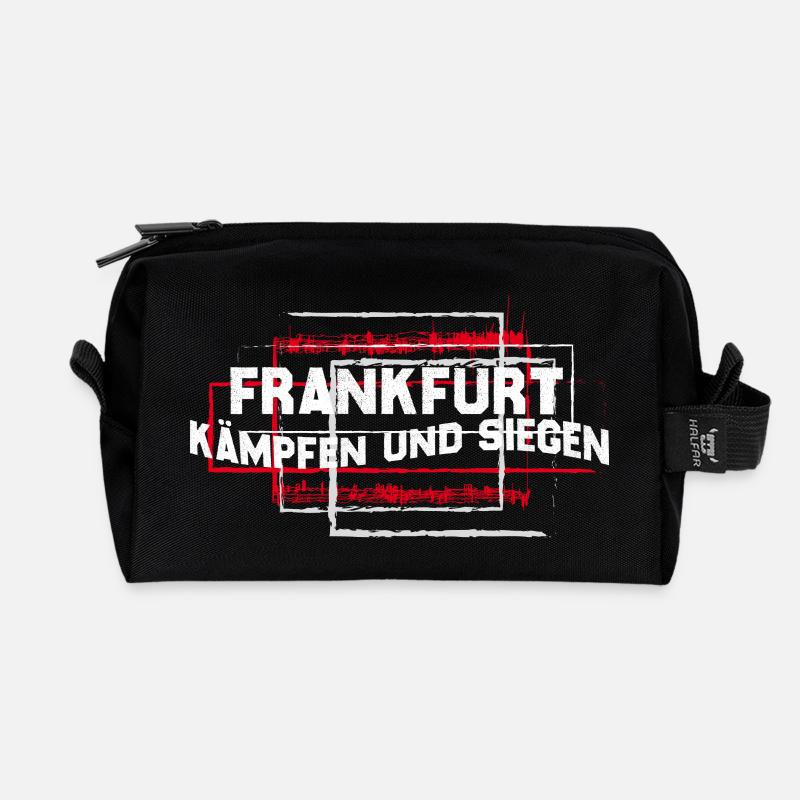 Frankfurt - kämpfen uns siegen - Recycelte Kulturtasche - Schwarz
