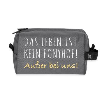 Das leben ist kein Ponyhof - Recycelte Kulturtasche - Anthrazit - Vorne
