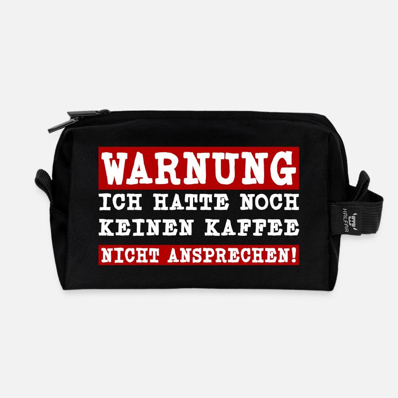 Ich hatte noch keinen Kaffee - Nicht ansprechen - Recycelte Kulturtasche - Schwarz