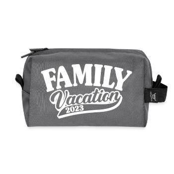 Familienurlaub 2023, passender Familiensommer - Recycelte Kulturtasche - Anthrazit - Vorne