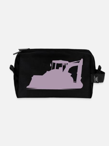 Baggerfahrer und Baugeräteführer Silhouette – - Recycelte Kulturtasche - Schwarz