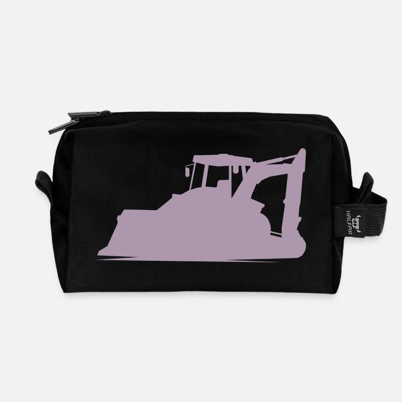 Baggerfahrer und Baugeräteführer Silhouette – - Recycelte Kulturtasche - Schwarz
