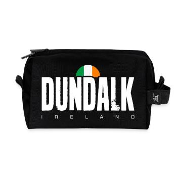 Dundalk Irish Flag Bold Text Tee - Recycled Toiletry Zip Bag - black - Front