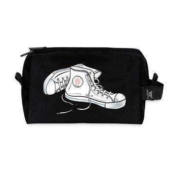 Mandrins blancs - Trousse de toilette en tissu recyclé - noir - Devant