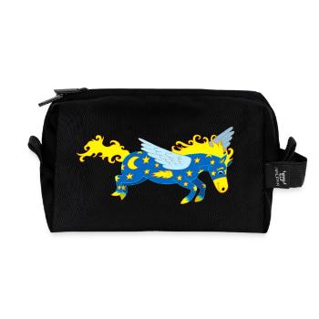 Pegasus Horse - Recycled Toiletry Zip Bag - black - Front