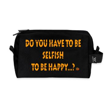 Bold Motivational Text Design - Recycled Toiletry Zip Bag - black - Front
