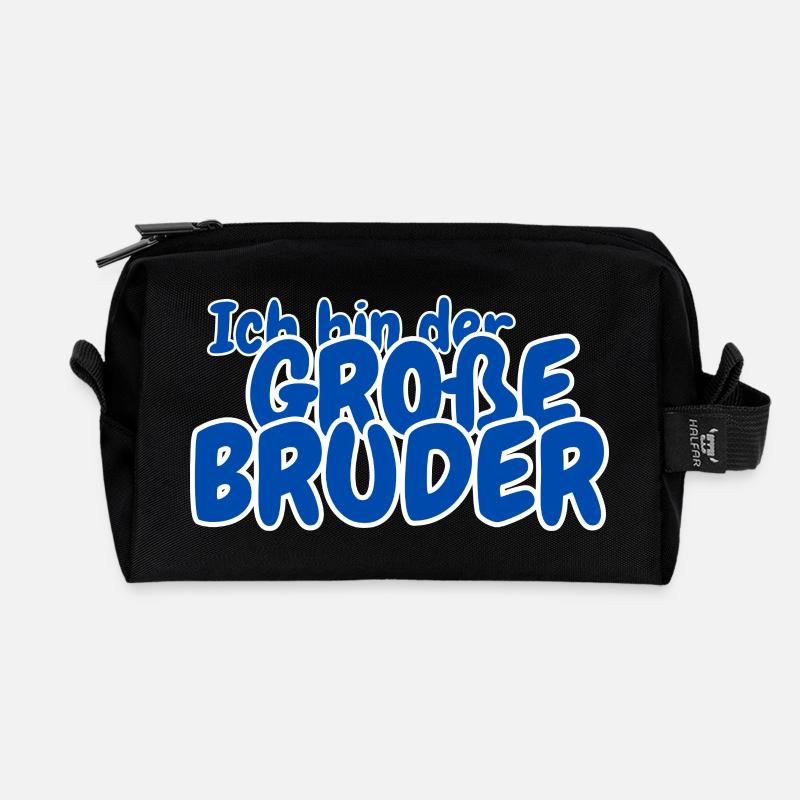 Ich bin der grosse Bruder - Recycelte Kulturtasche - Schwarz