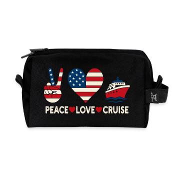Frieden Liebe Kreuzfahrt USA Urlaubsmotiv - Recycelte Kulturtasche - Schwarz - Vorne