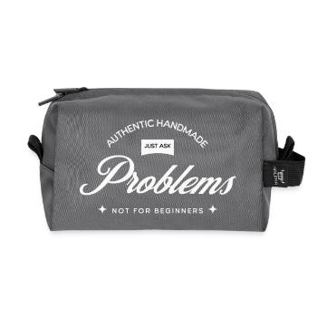 Handmade Problems – Just Ask! - Recycled Toiletry Zip Bag - anthracite - Front