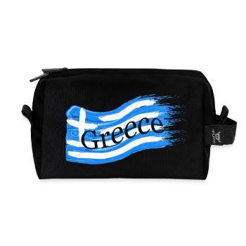 Griechische Fahne - Recycelte Kulturtasche - Schwarz - Vorne