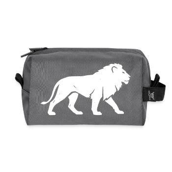 Safari de silhouette Lion Afrique Vector - Trousse de toilette en tissu recyclé - anthracite - Devant