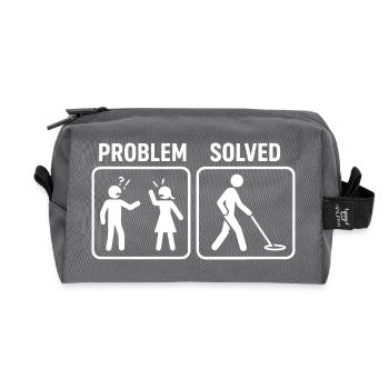 Metallerkennung Problem gelöst Humor-Design - Recycelte Kulturtasche - Anthrazit - Vorne