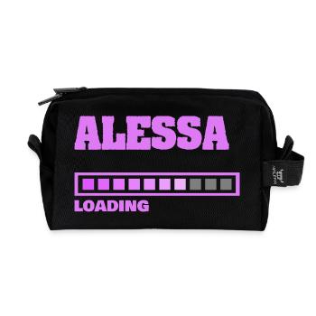 ALESSA - Trousse de toilette en tissu recyclé - noir - Devant