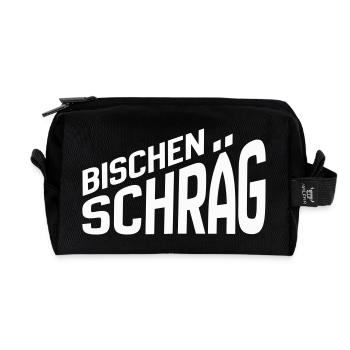 A bit weird - statement for crazy guys - Recycled Toiletry Zip Bag - black - Front