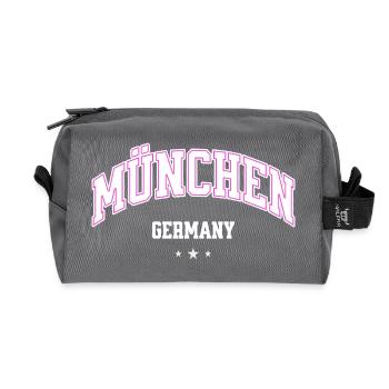 Munich Neon Bow Flair - Recycled Toiletry Zip Bag - anthracite - Front