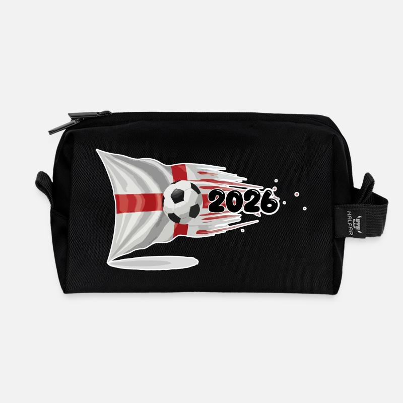 England St. George's Flag Soccer Burst 2026 - Recycelte Kulturtasche - Schwarz