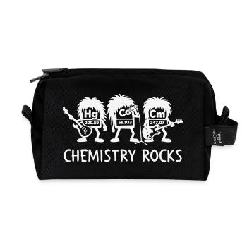 Chemistry Rocks Periodic Table School Humor - Recycled Toiletry Zip Bag - black - Front