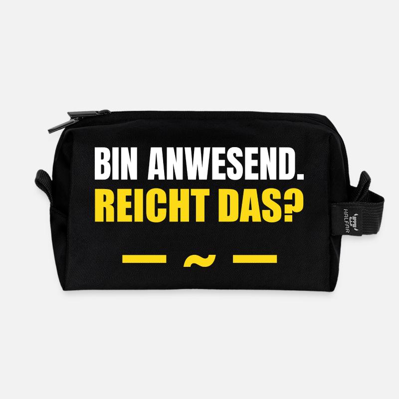 I'm present, that's enough - Recycled Toiletry Zip Bag - black