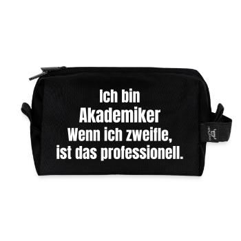 I'm an Academic Quote Shirt - Recycled Toiletry Zip Bag - black - Front