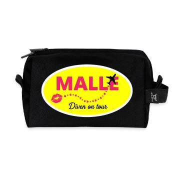 MALLE: Diven on Tour - Recycelte Kulturtasche - Schwarz - Vorne