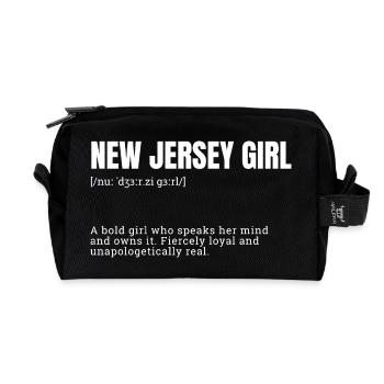 New Jersey Girl Confident - Recycled Toiletry Zip Bag - black - Front