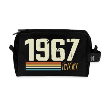February 1967 - February 1967 Anniversary 1967 - Recycled Toiletry Zip Bag - black - Front