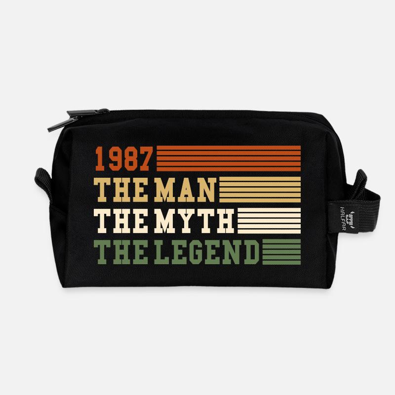 1987 Legende des Mannesmythos 1987 | Vintage!! - Recycelte Kulturtasche - Schwarz