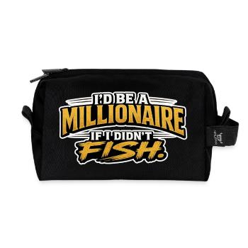 I’d Be A Millionaire If I Didn’t Fish Funny Design - Recycled Toiletry Zip Bag - black - Front