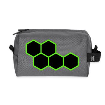 Hexagones - Trousse de toilette en tissu recyclé - anthracite - Devant