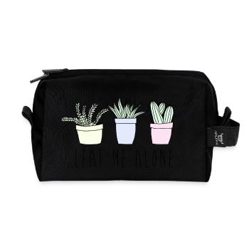 Leaf me alone - Recycled Toiletry Zip Bag - black - Front