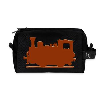 Vintage Steam Train - Recycled Toiletry Zip Bag - black - Front