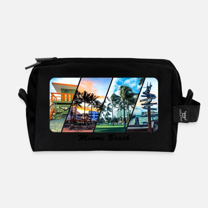 Miami Beach - Recycled Toiletry Zip Bag - black