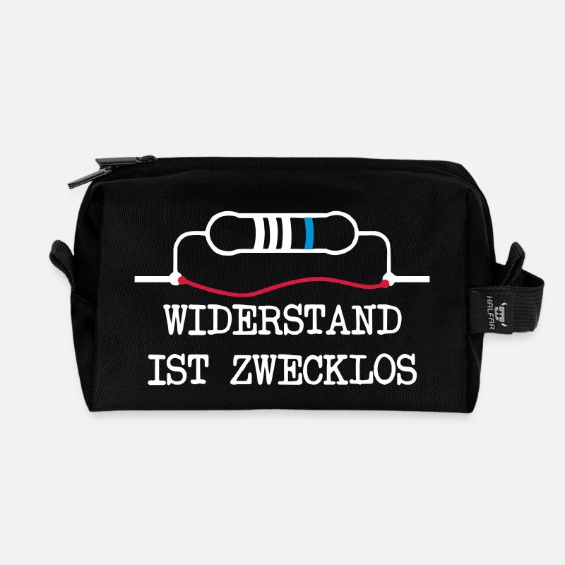 Widerstand ist zwecklos - Recycelte Kulturtasche - Schwarz
