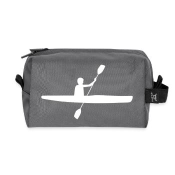 Canoeing canoe rowing boat rowboat water sports - Recycled Toiletry Zip Bag - anthracite - Front