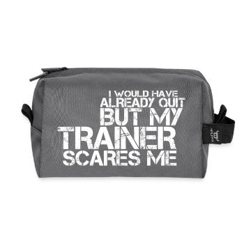 Entraînement, énonciations de forme physique, sports, énonciations drôles - Trousse de toilette en tissu recyclé - anthracite - Devant