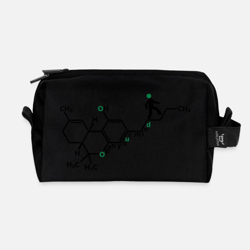 THC Molecule - Recycled Toiletry Zip Bag - black