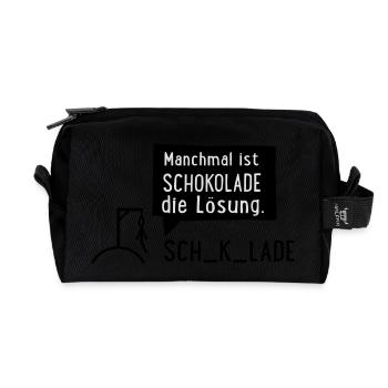 Chocolate - Recycled Toiletry Zip Bag - black - Front
