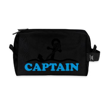 Ancre sous l'eau vagues capitaine conception - Trousse de toilette en tissu recyclé - noir - Devant