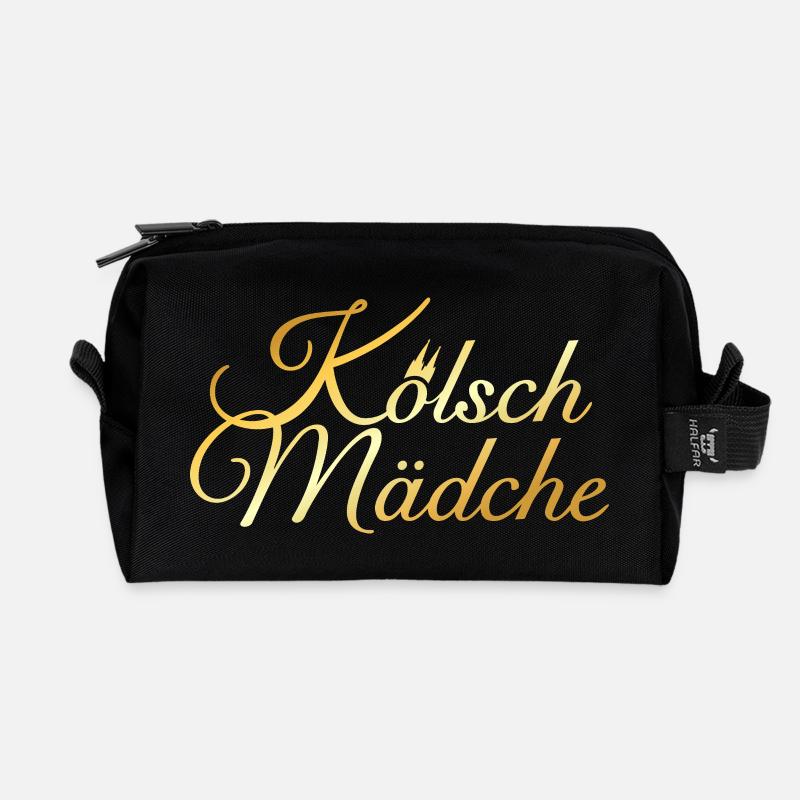 Kölsch Mädche mit Kölner Dom aus Köln - Recycelte Kulturtasche - Schwarz