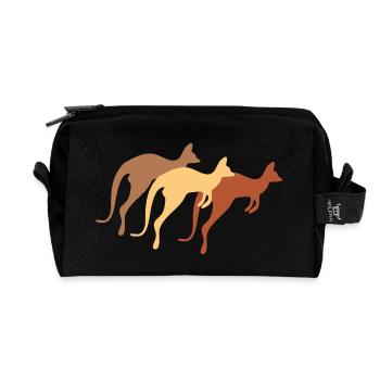 Känguru - Recycelte Kulturtasche - Schwarz - Vorne