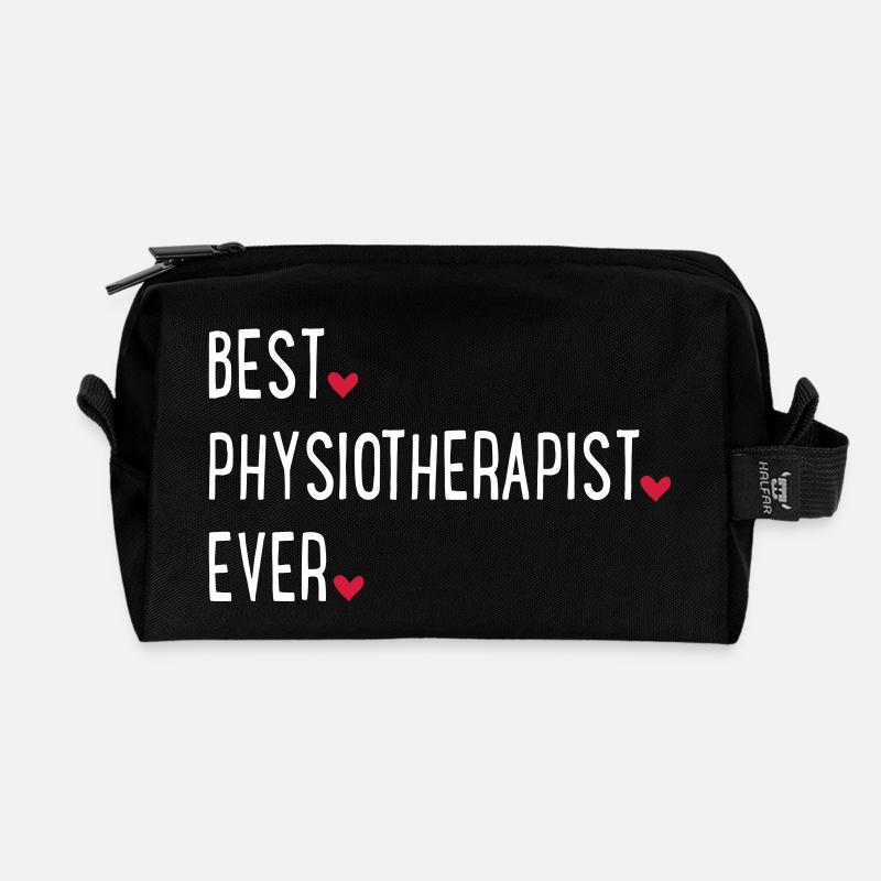 Best Physiotherapist ever - Recycelte Kulturtasche - Schwarz