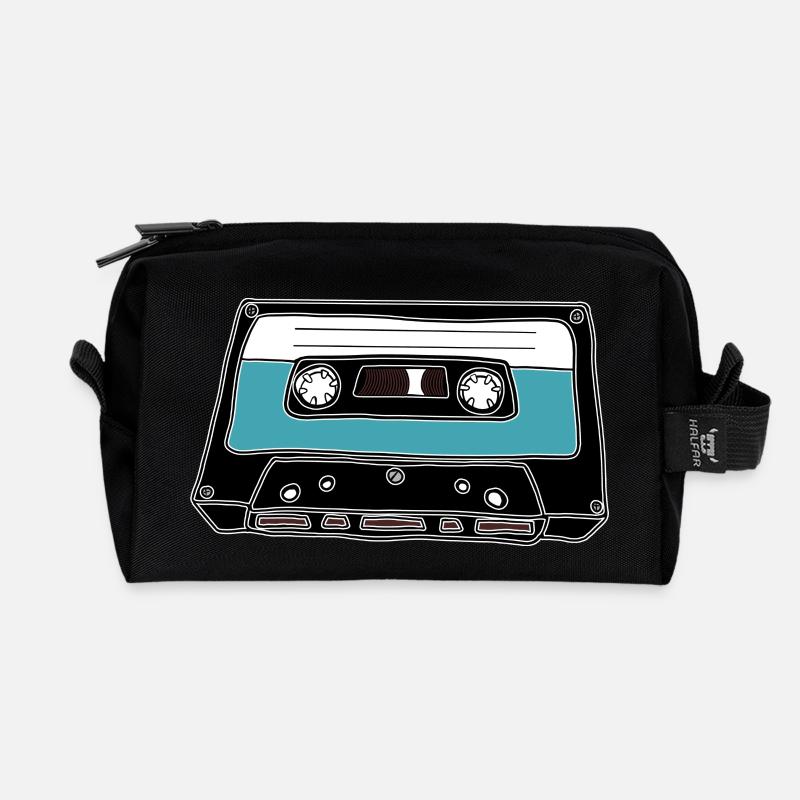 Retro Kassette - Recycelte Kulturtasche - Schwarz