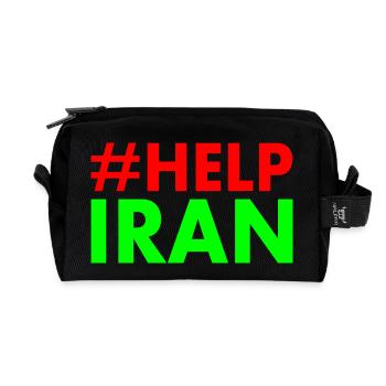 Help iran - Recycled Toiletry Zip Bag - black - Front