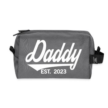 Daddy Est. 2023, Dad To Be, Pregnancy Announcement - Recycled Toiletry Zip Bag - anthracite - Front