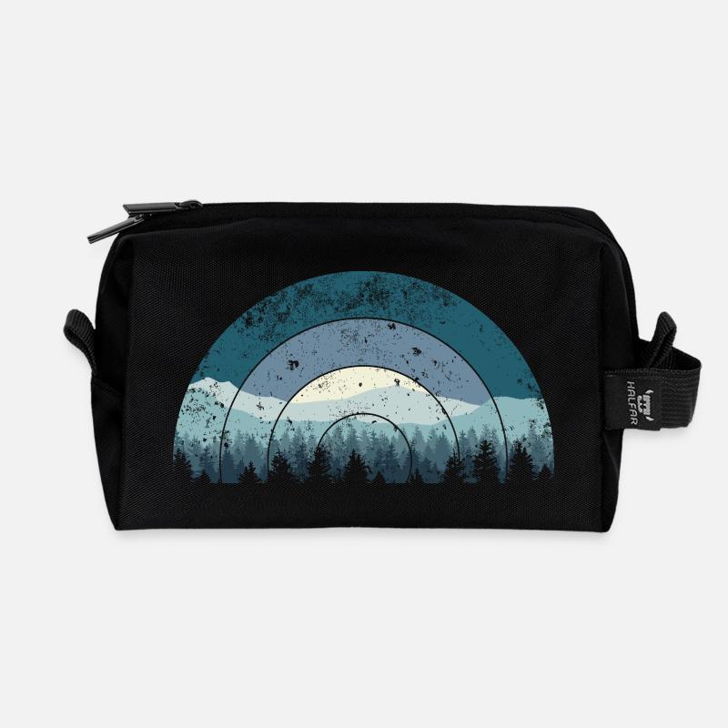 Blue Arc Forest Landschaft - Recycelte Kulturtasche - Schwarz