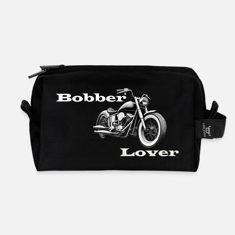 Bobber Lover weiß - Recycelte Kulturtasche - Schwarz
