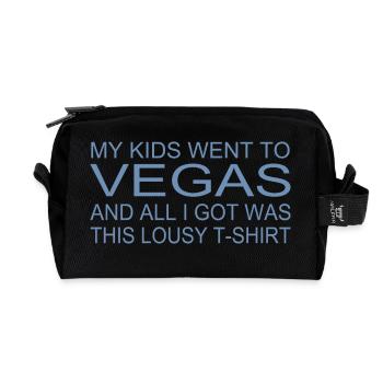 Souvenir Shirt - "My Kids Were in Vegas" - Recycled Toiletry Zip Bag - black - Front
